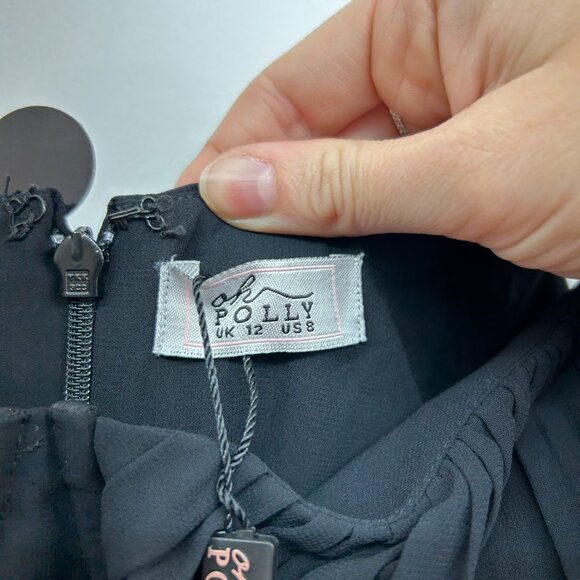 NEW Oh Polly Black Sequin Shimmer Embellished Corset Constance Mini Dress 8 - Picture 8 of 8